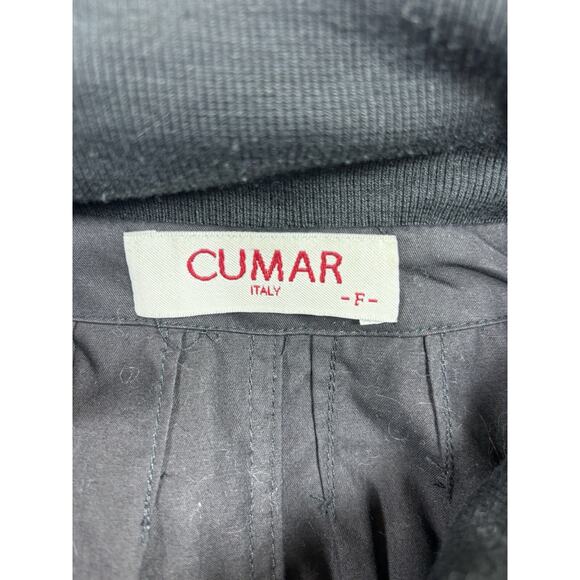 Cumar Italy Utility Jacket Black Medium Drawstring Hidden Hood Short Sleeve - Picture 6 of 15